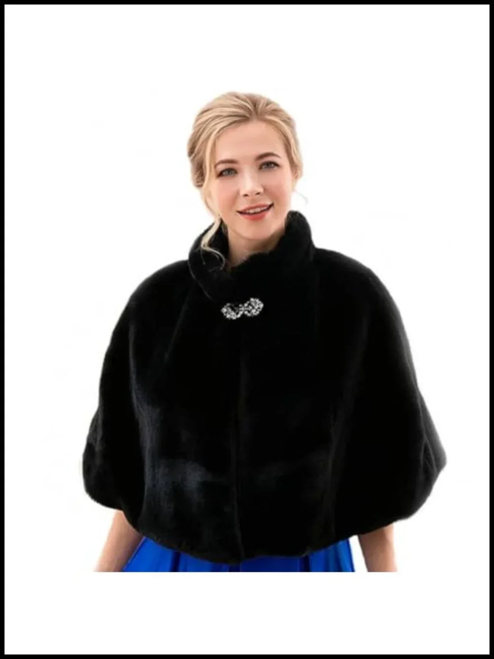 Faux Fur Shawl Wrap Bridal Stole Coat Cape Scarf Women's Winter Wedding